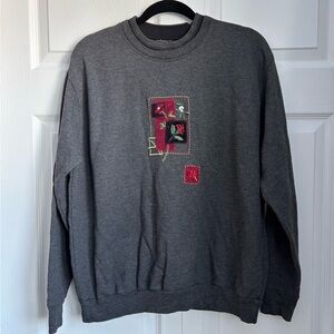 Charcoal Grey Winter Women's Double Collar Crew Neck Sweater